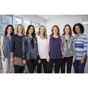 Lot of 8 Career‎ Style Blouses Women's size SMALL